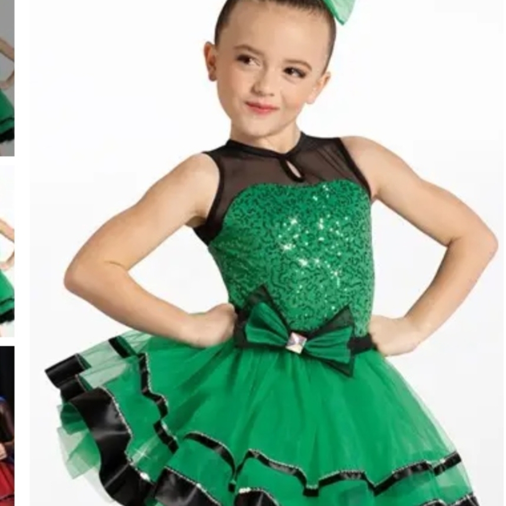 Weissman Emerald Green Kids Dance Costume